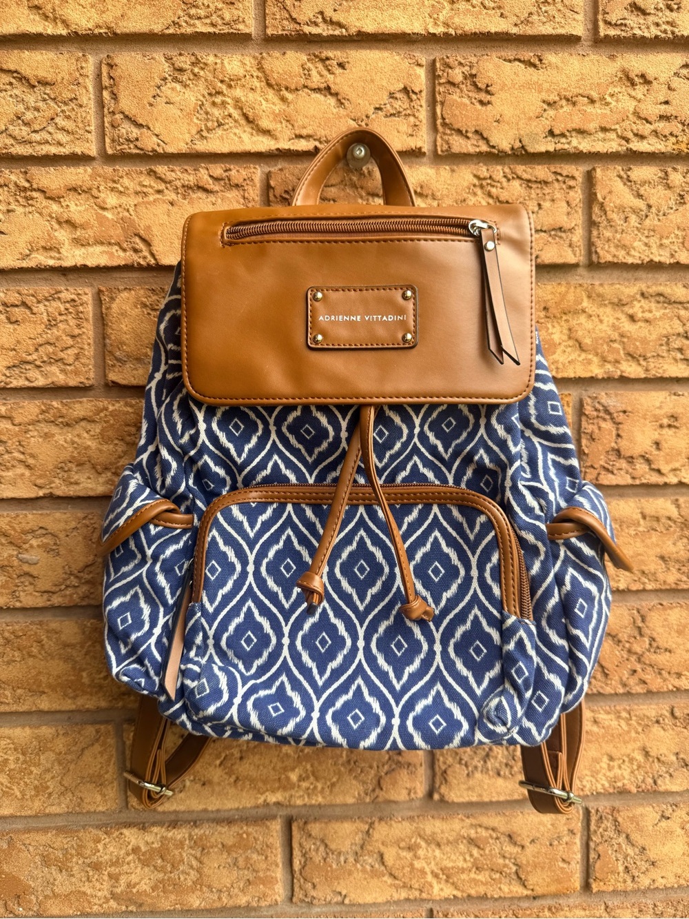 Adrienne Vittadini Canvas Ikat Print Backpack